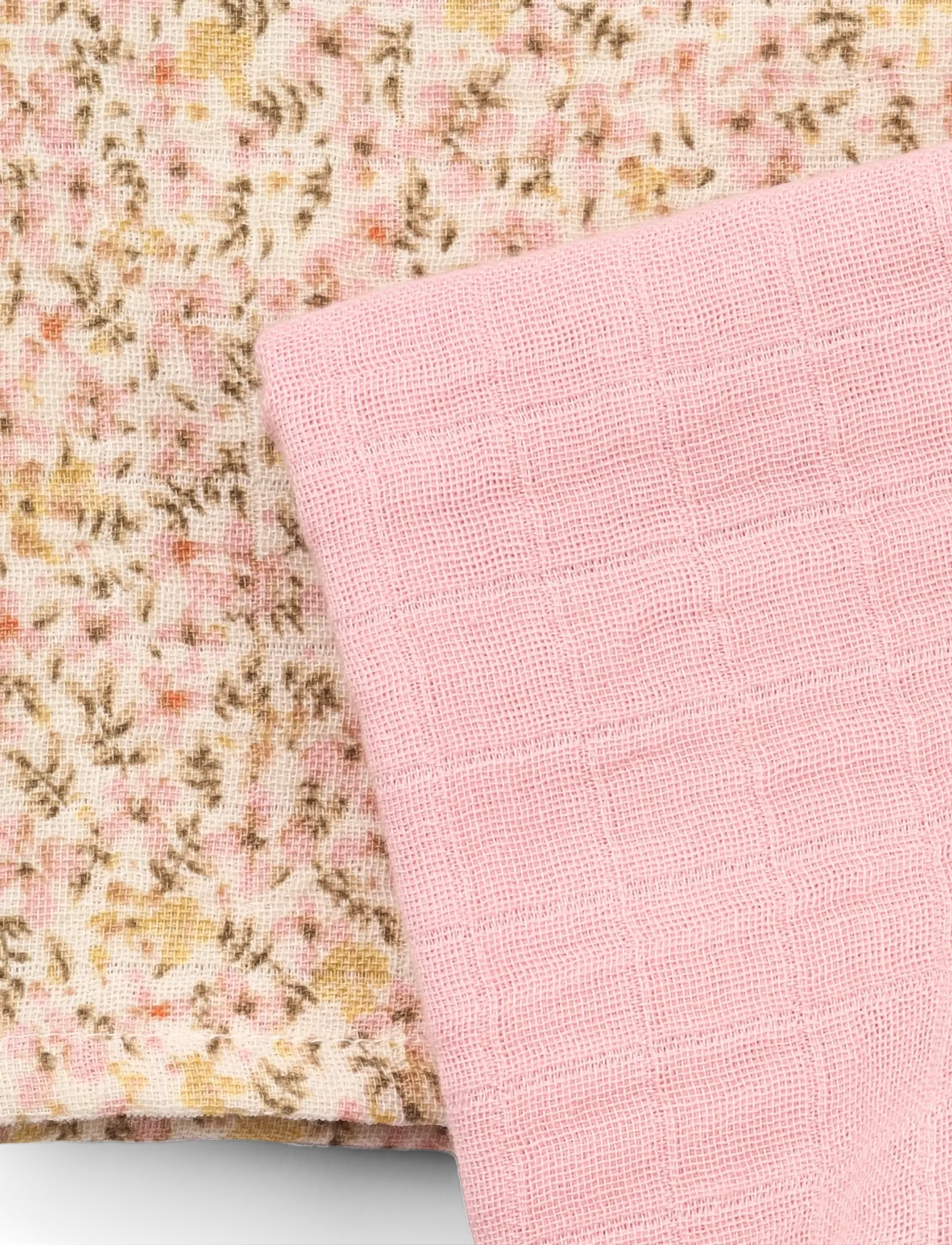 Wheat - 2 pk Muslin Kaya - kleden van mousseline - coral blush - 2