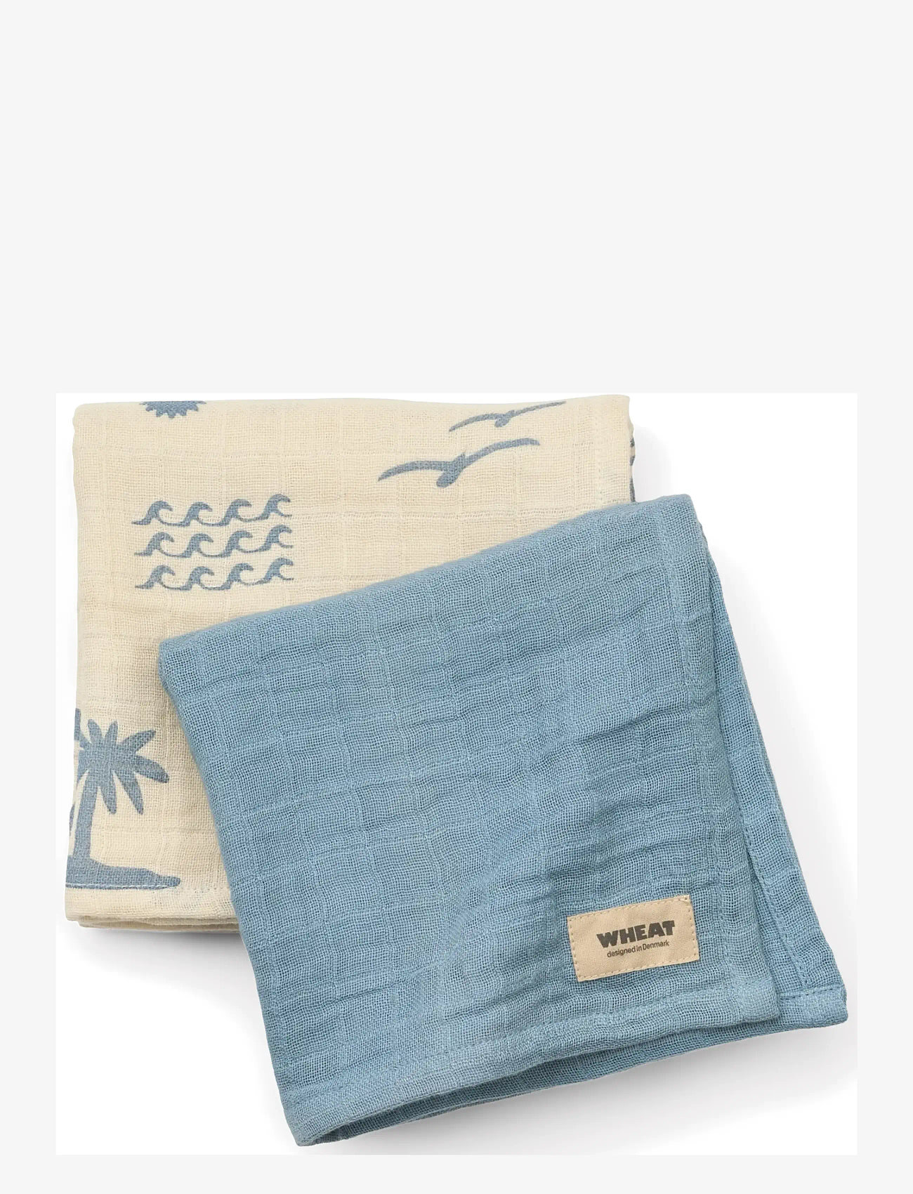 Wheat - 2 pk Muslin Kaya - mulltücher - faded denim - 1
