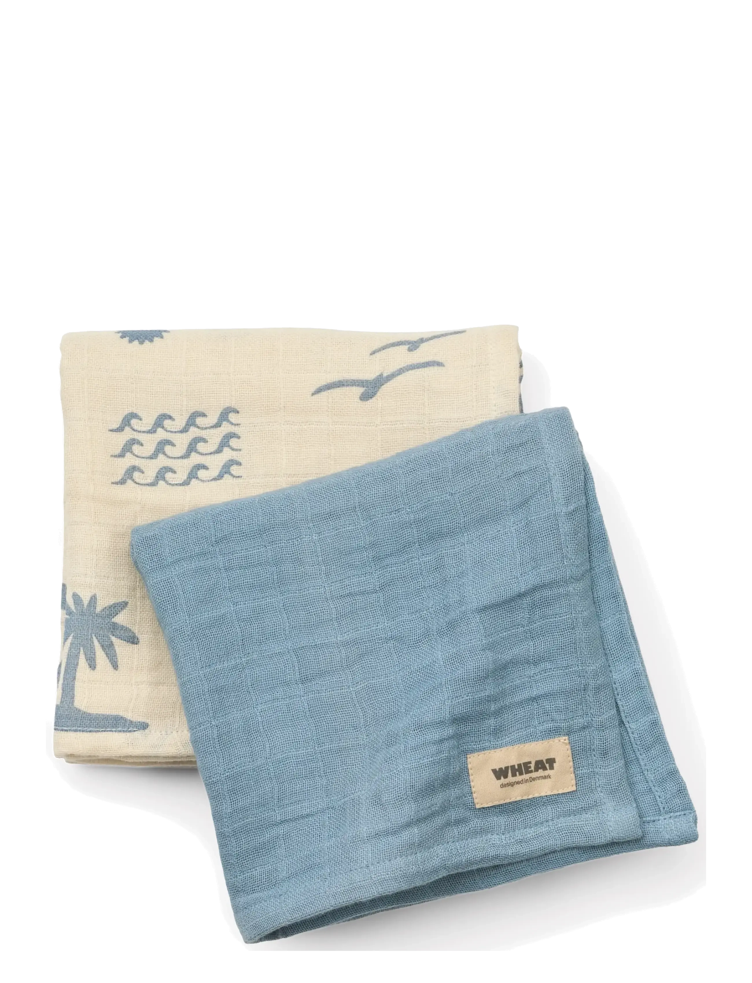 Wheat 2 pk Muslin Kaya - Babyprodukter - FADED DENIM / blue