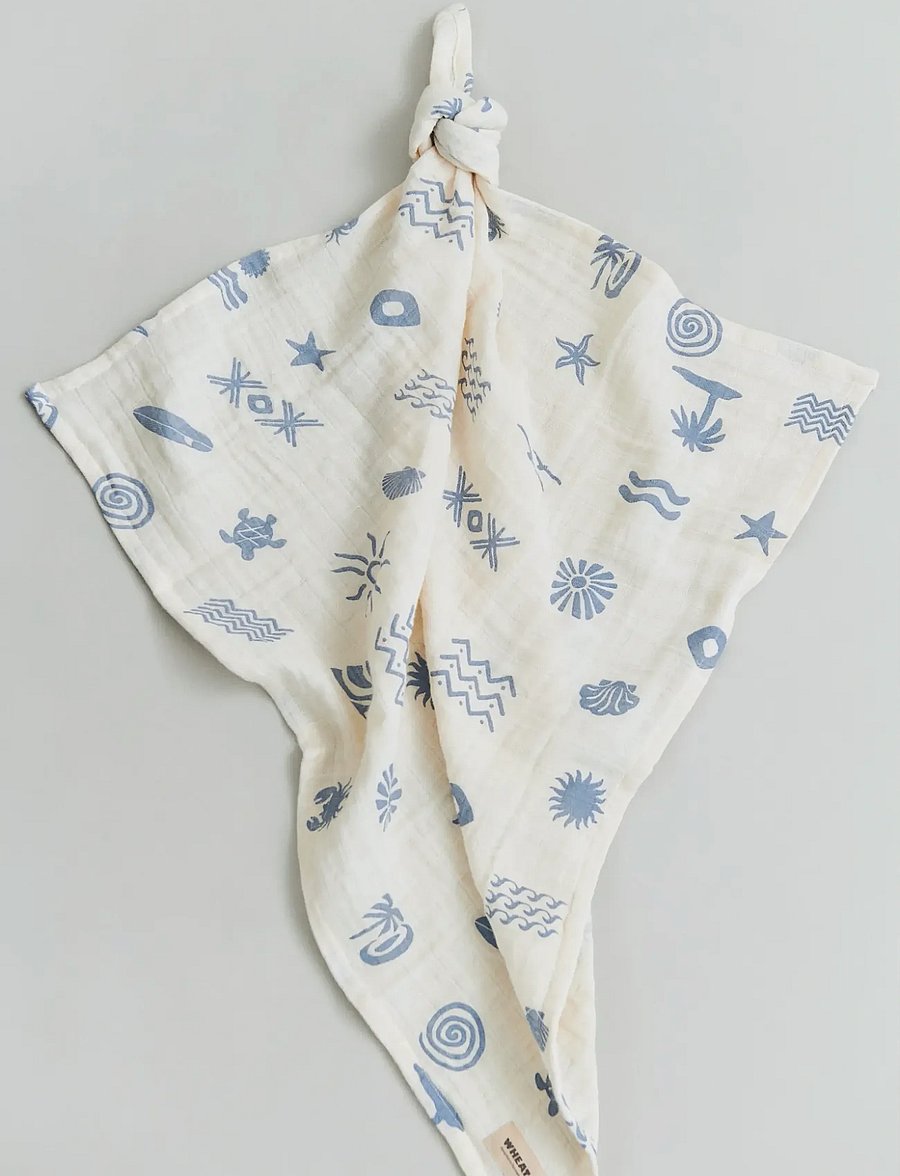 Wheat - 2 pk Muslin Kaya - muslindukar - faded denim - 0