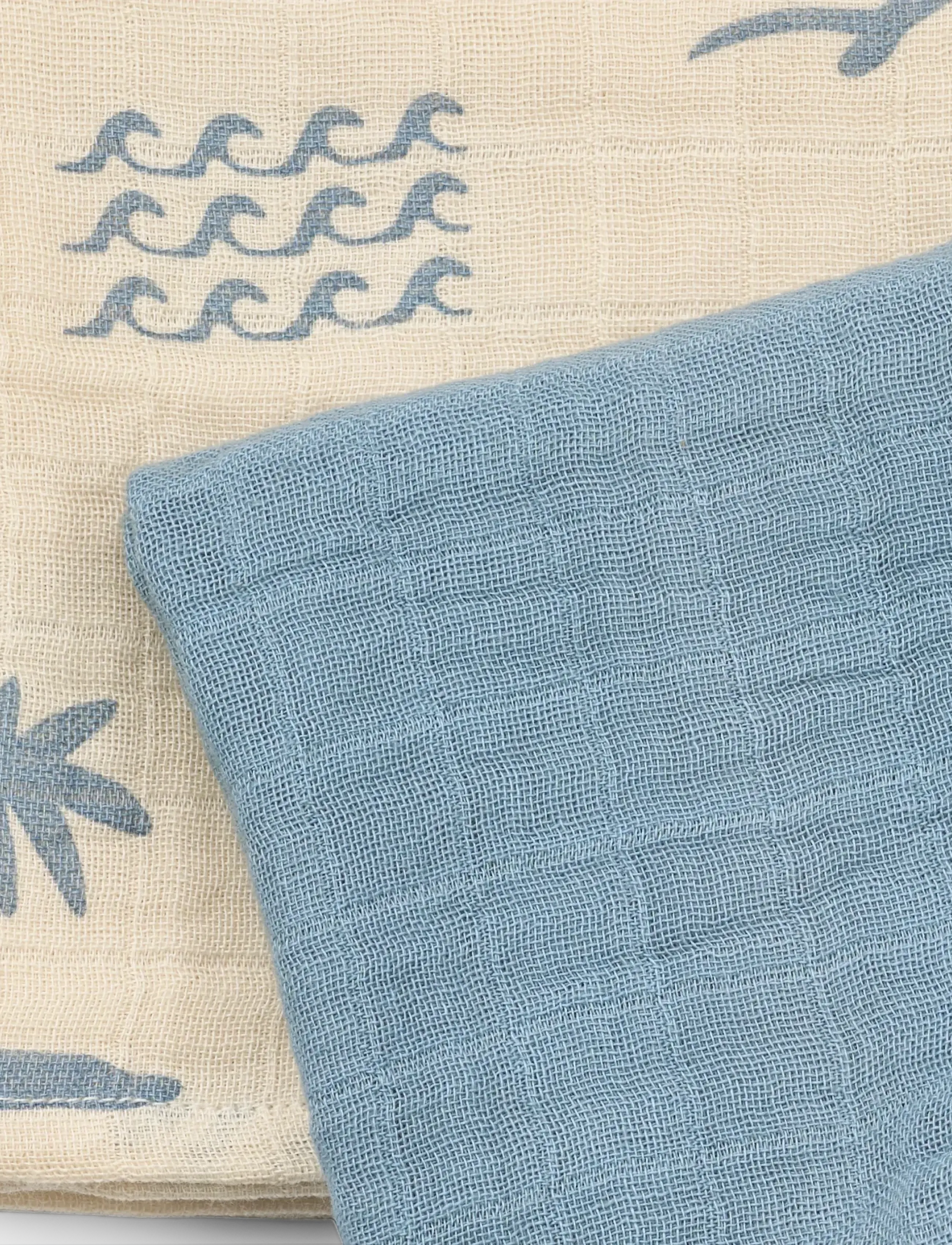 Wheat - 2 pk Muslin Kaya - muslindukar - faded denim - 3