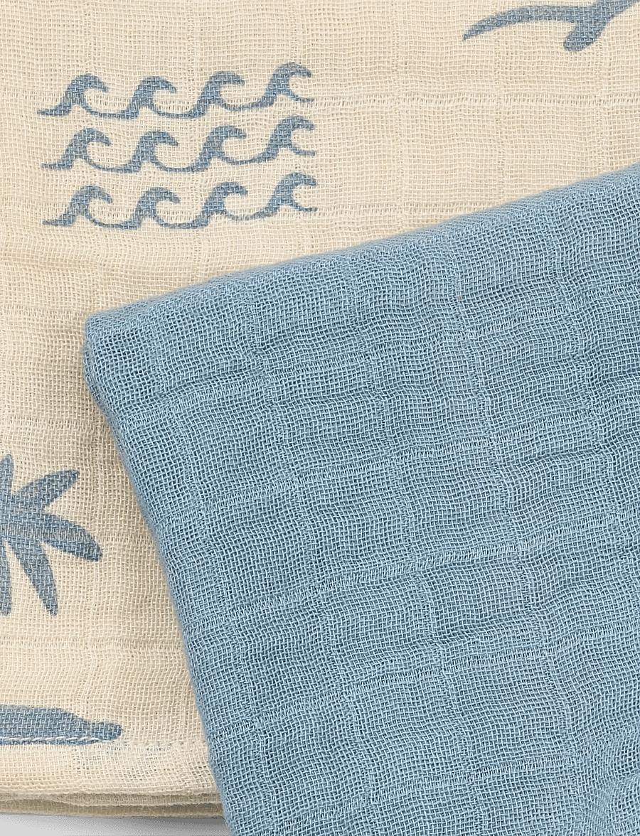 Wheat - 2 pk Muslin Kaya - muslindukar - faded denim - 3