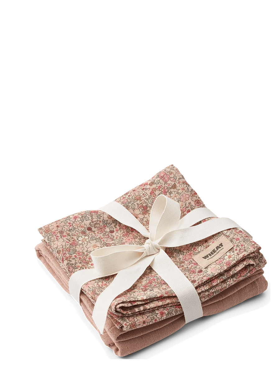 Wheat - 2 pk Muslin Kaya - mulltücher - rose dust - 0