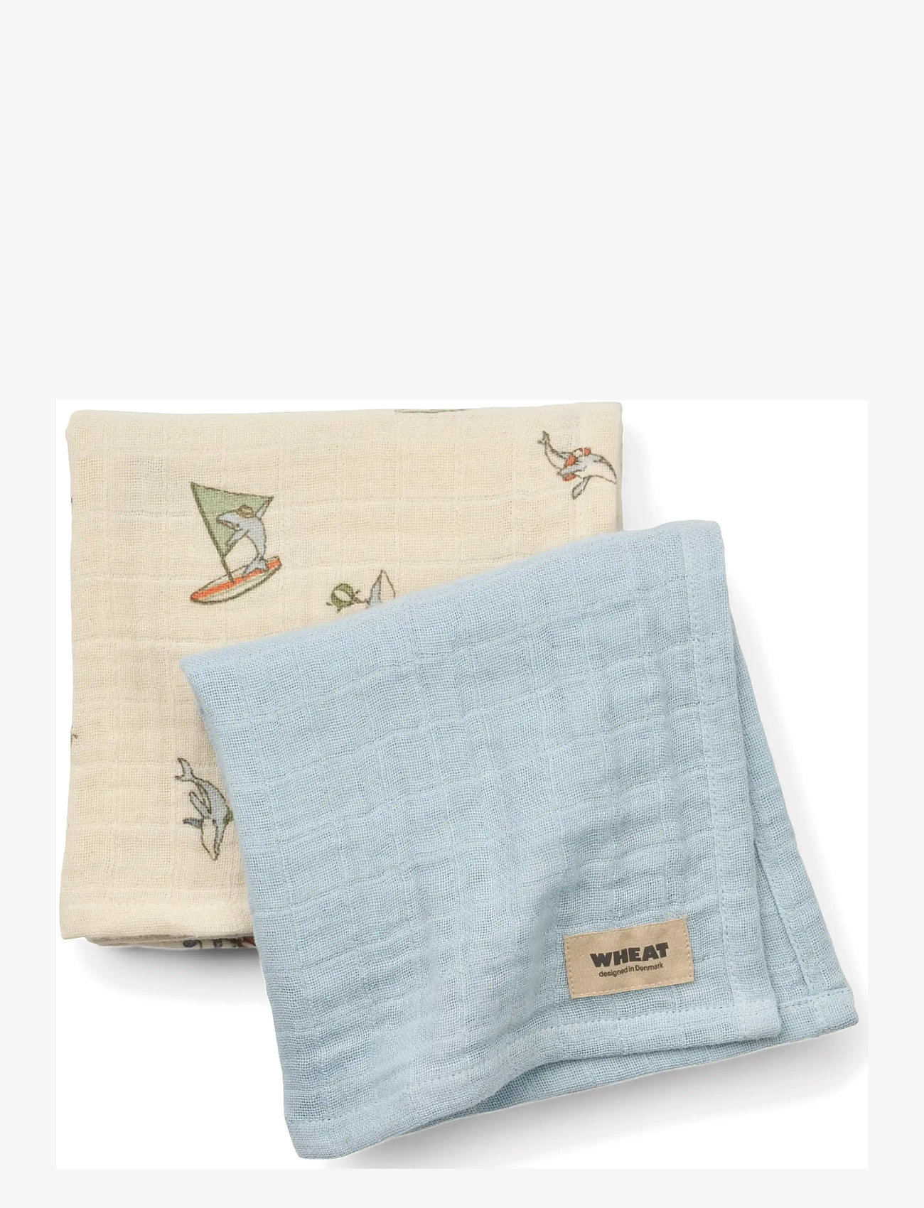 Wheat - 2 pk Muslin Kaya - mulltücher - summer sky - 0