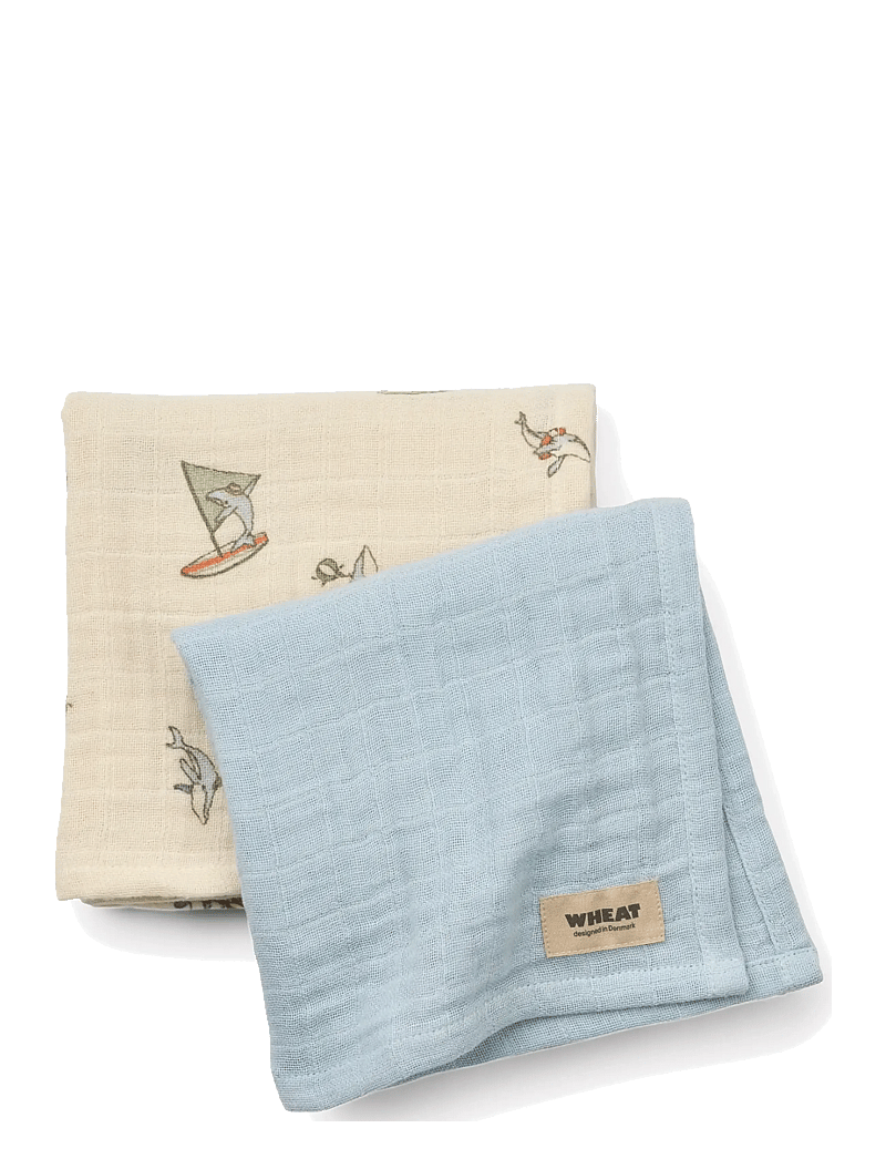 Wheat - 2 pk Muslin Kaya - mulltücher - summer sky - 0