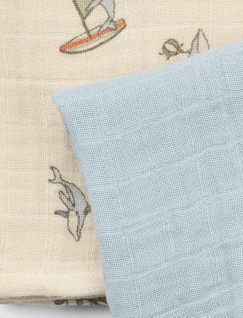 Wheat - 2 pk Muslin Kaya - mulltücher - summer sky - 2