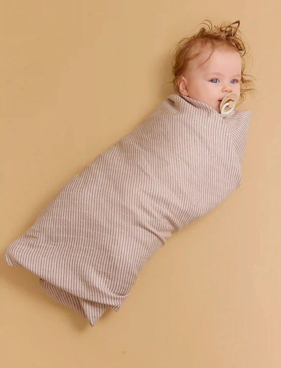 Wheat - Muslin blanket Karly - muslin blankets - stormy weather stripe - 0