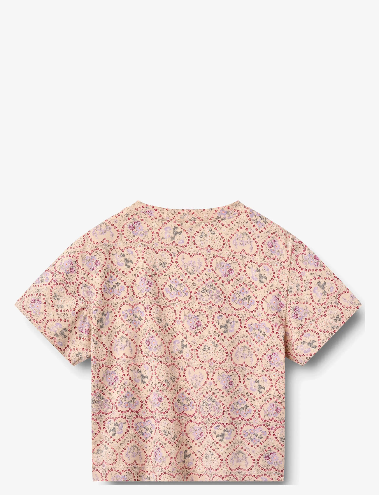 Wheat - 2 T-shirt S/S Ella - kortærmede t-shirts - magenta heart flowers - 3