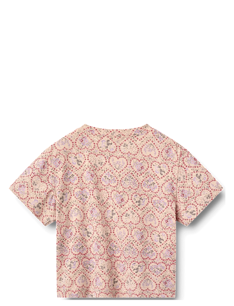 Wheat - 2 T-shirt S/S Ella - kortærmede t-shirts - magenta heart flowers - 3