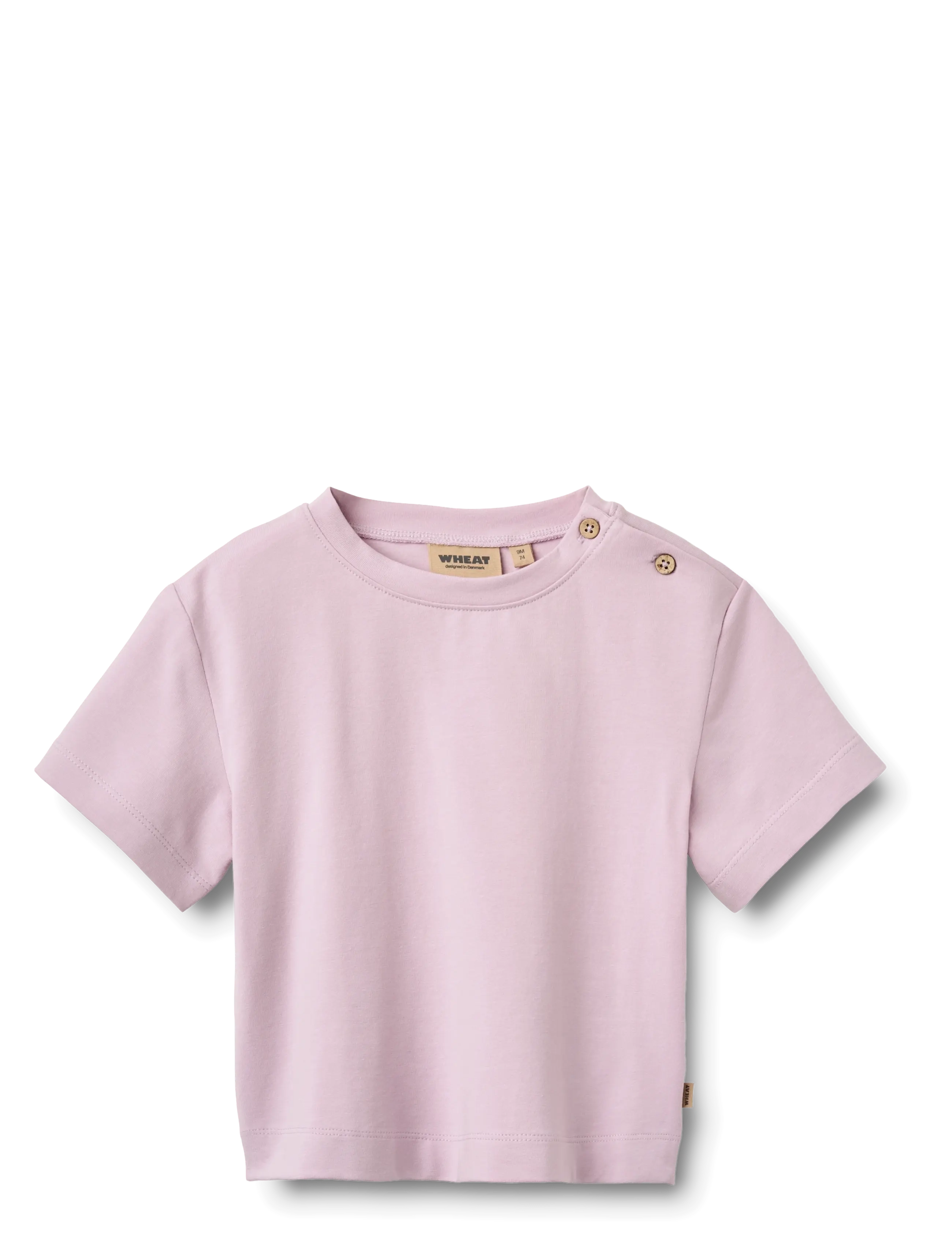 Wheat - 2 T-shirt S/S Ella - short-sleeved t-shirts - magenta heart flowers - 4