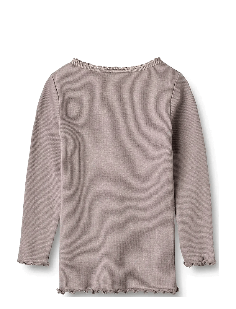 Wheat - Rib T-Shirt L/S Reese - långärmade t-shirts - dusty purple - 1