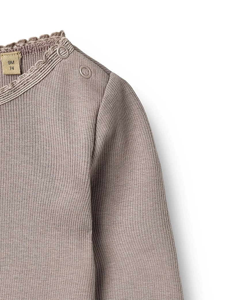 Wheat - Rib T-Shirt L/S Reese - långärmade t-shirts - dusty purple - 2