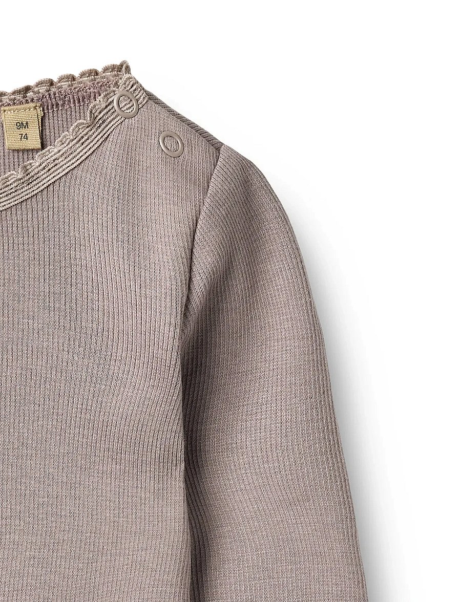 Wheat - Rib T-Shirt L/S Reese - langärmelig - dusty purple - 2