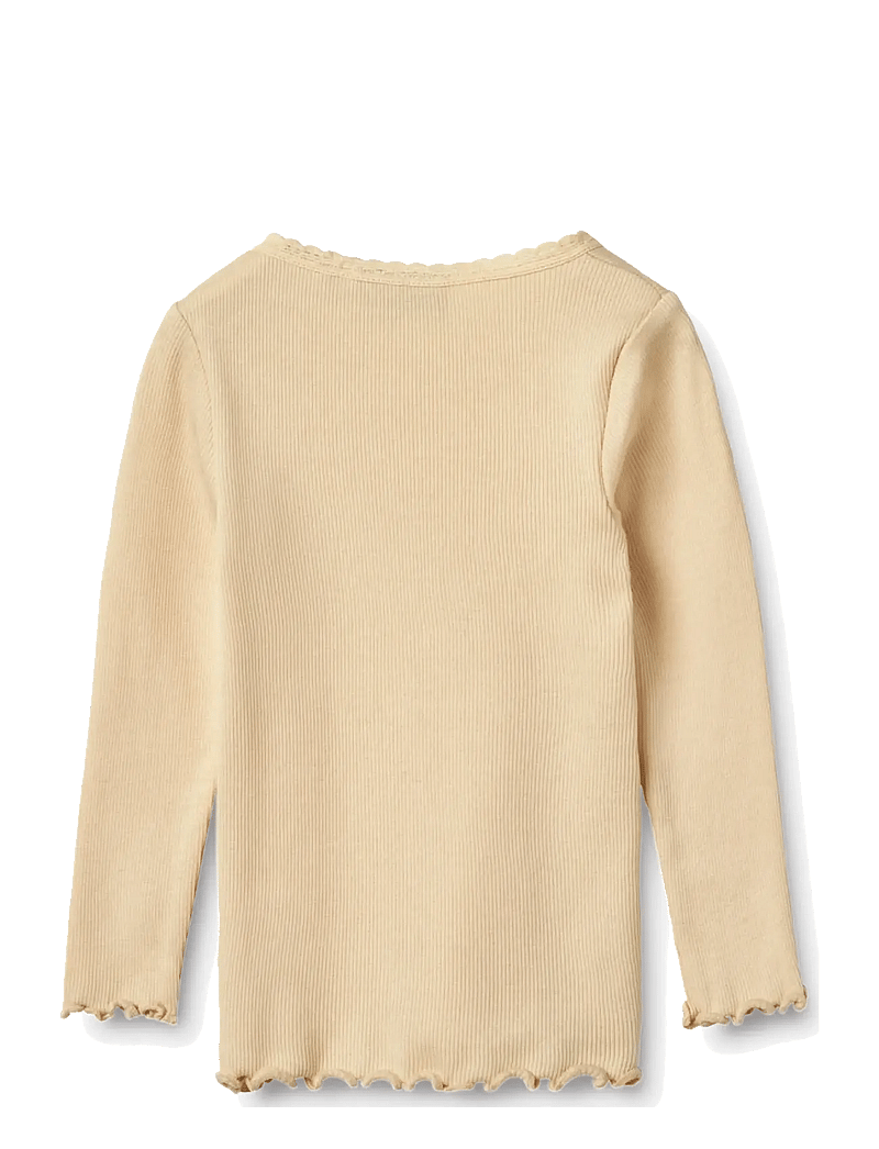 Wheat - Rib T-Shirt L/S Reese - långärmade t-shirts - macadamia - 2