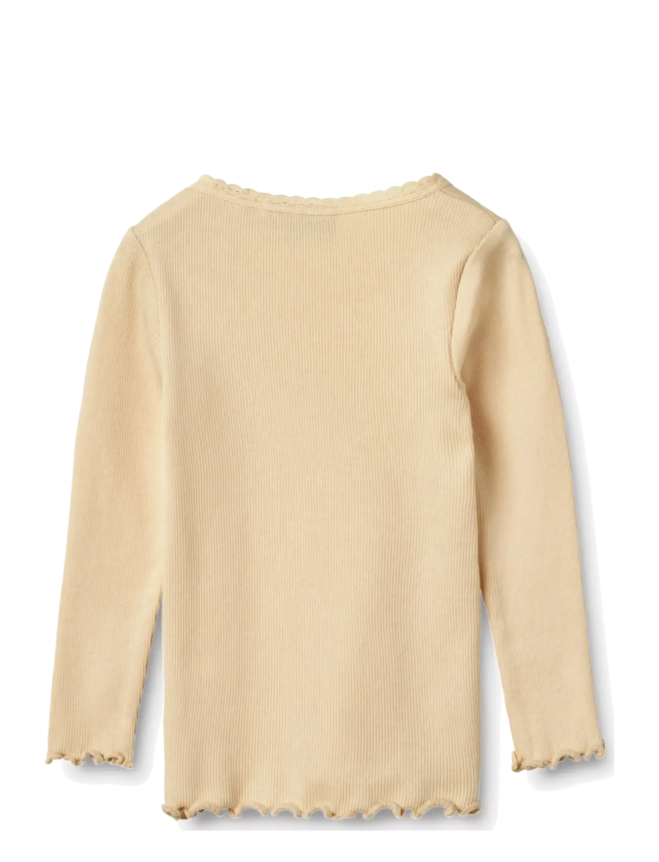 Wheat - Rib T-Shirt L/S Reese - t-shirts - macadamia - 2