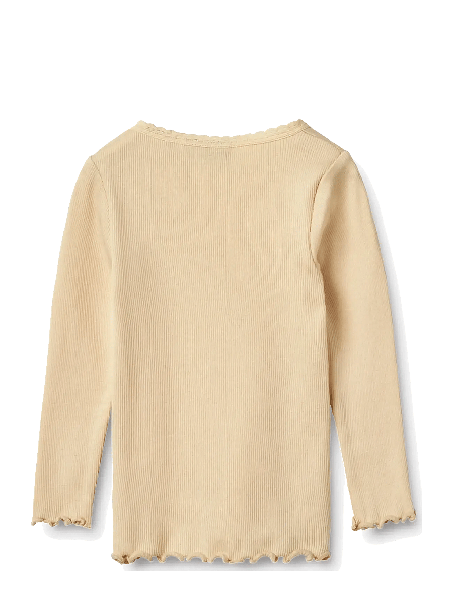 Wheat - Rib T-Shirt L/S Reese - langærmede t-shirts - macadamia - 2