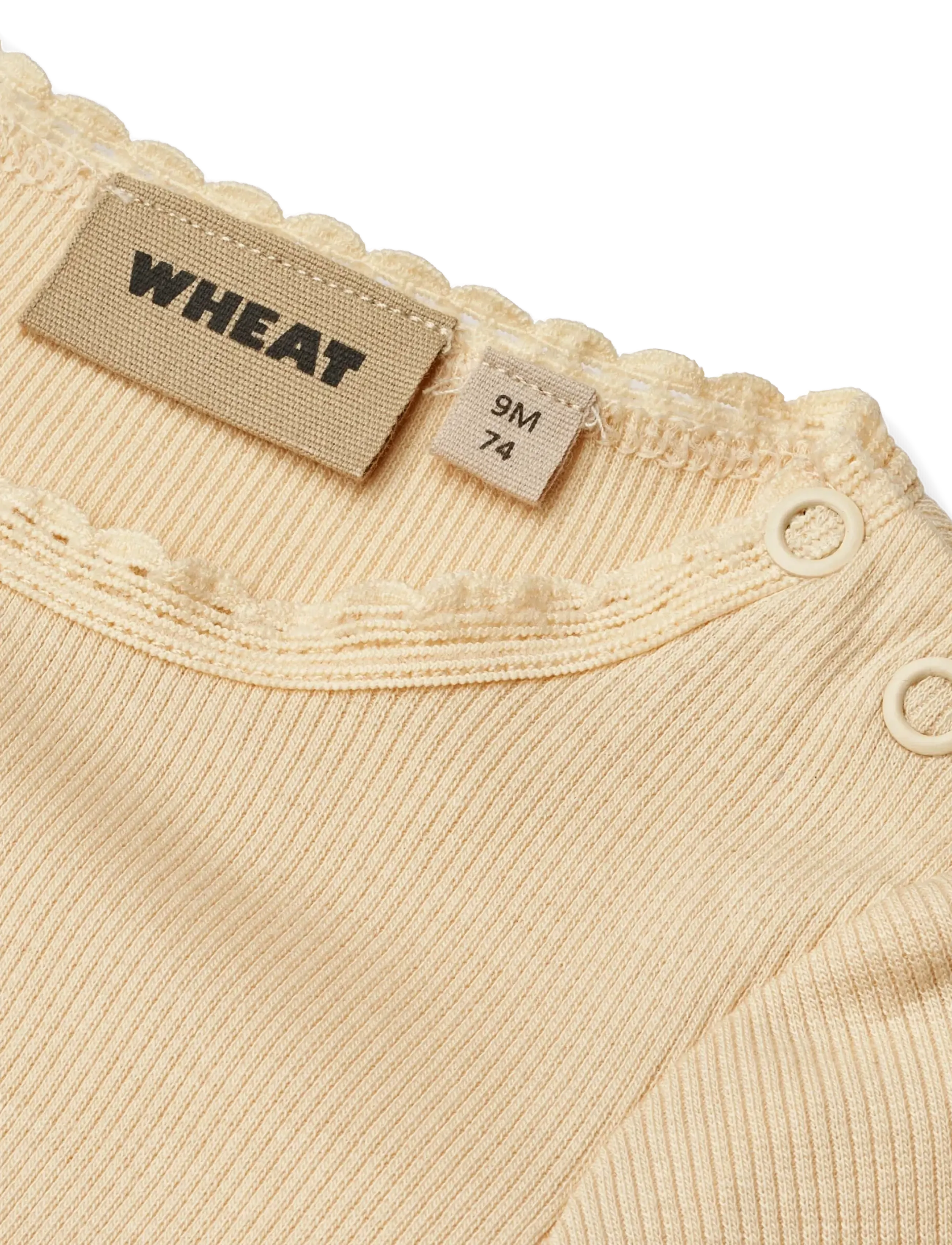 Wheat - Rib T-Shirt L/S Reese - t-shirts - macadamia - 3