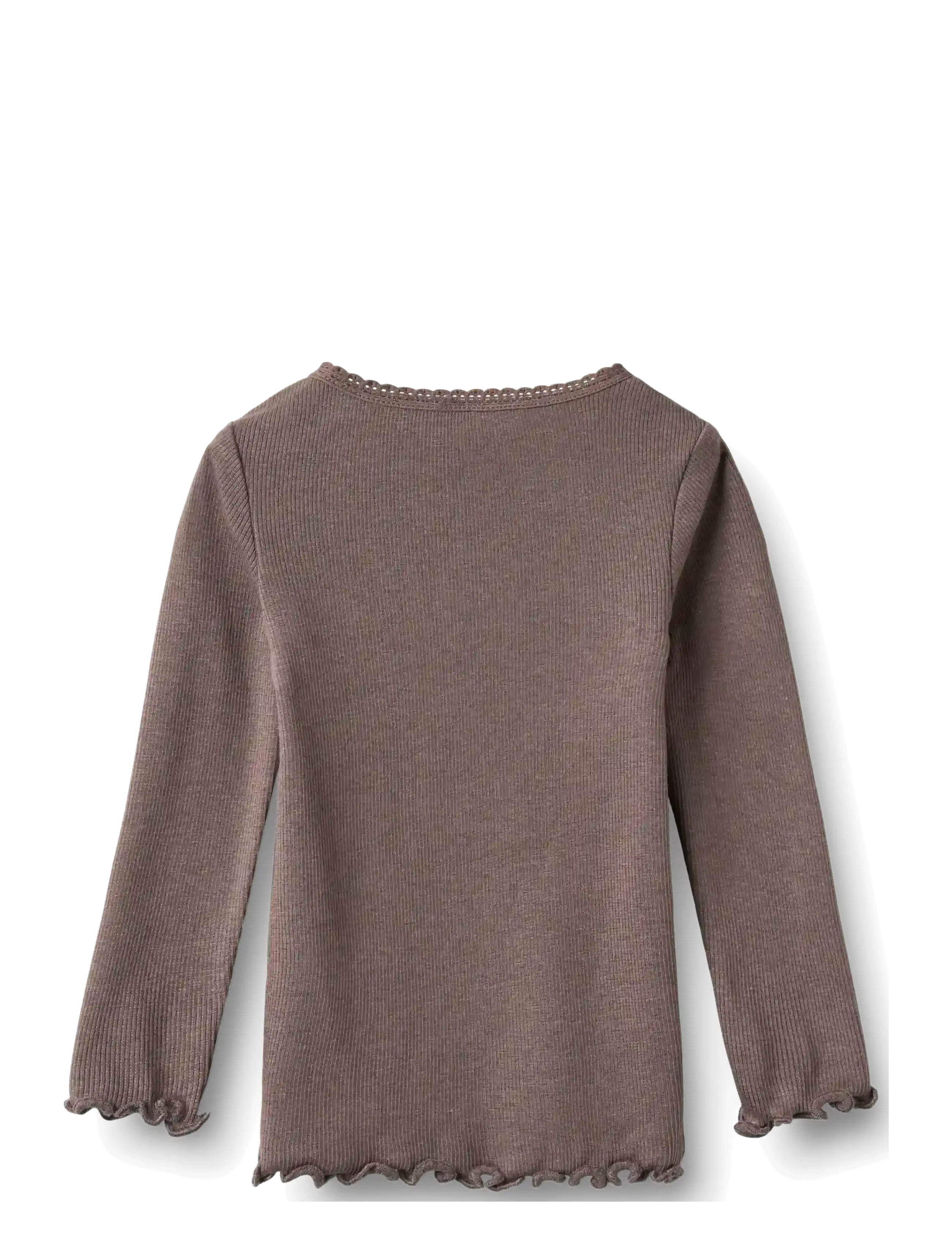 Wheat - Rib T-Shirt L/S Reese - langärmelig - plum truffle - 1