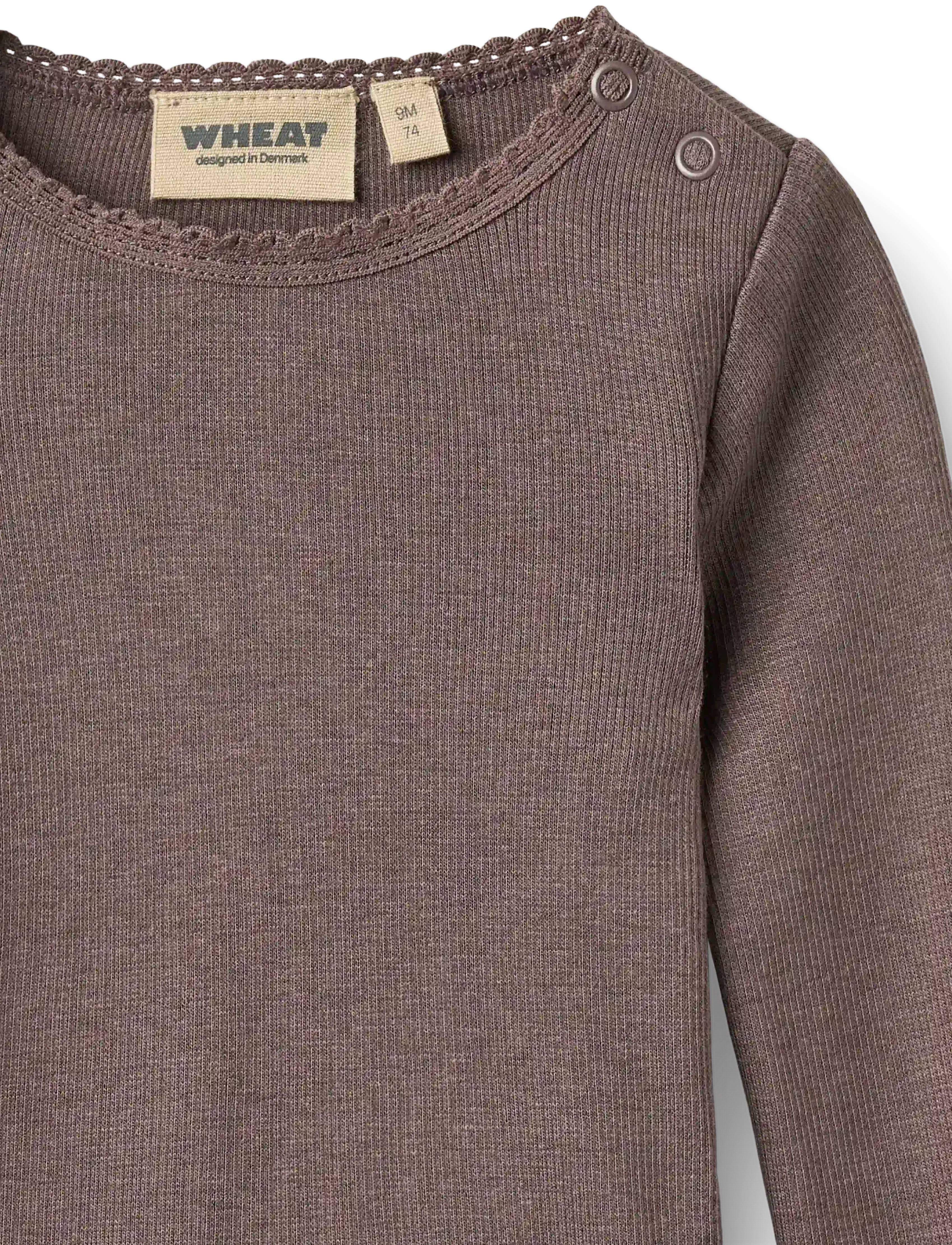 Wheat - Rib T-Shirt L/S Reese - langärmelig - plum truffle - 2