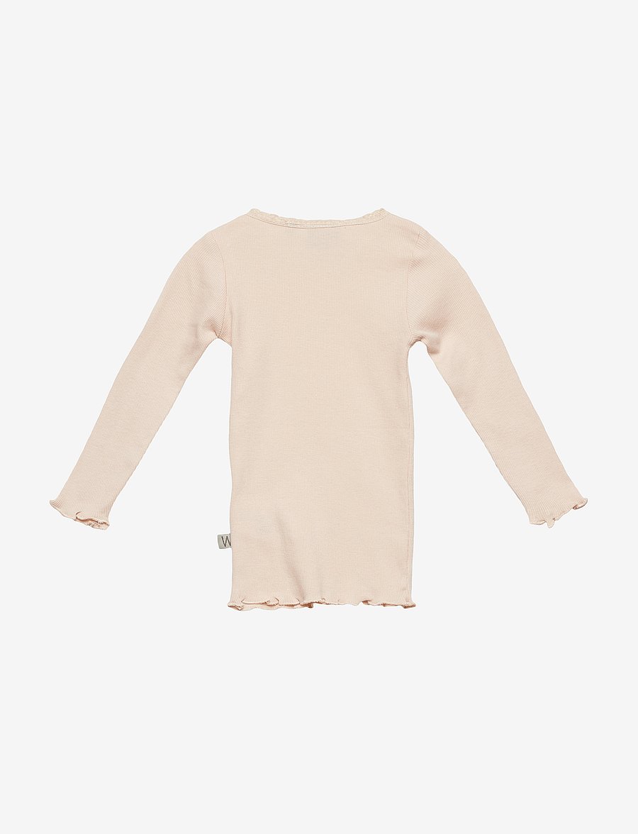 Wheat - Rib T-Shirt L/S Reese - långärmade t-shirts - powder - 1