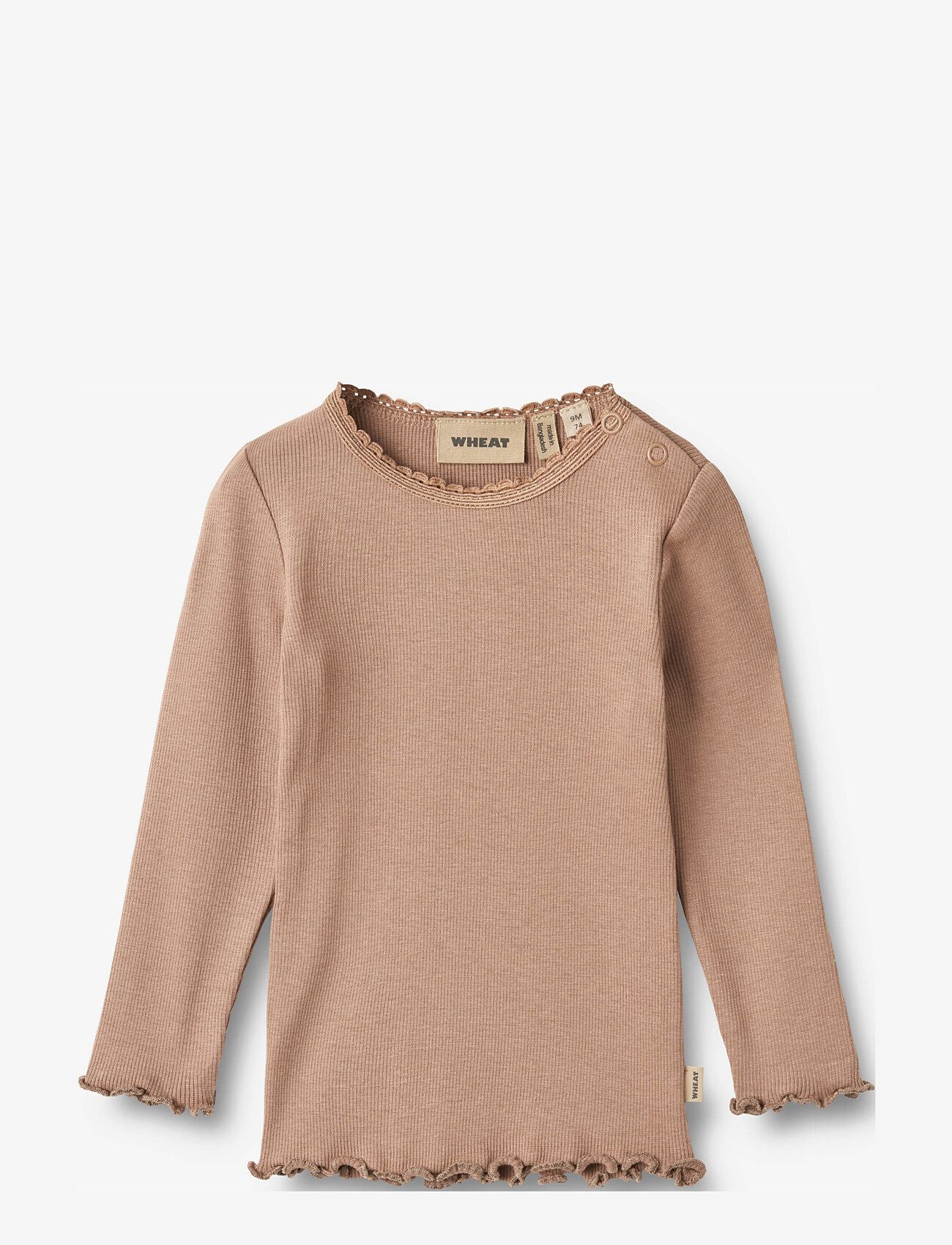 Wheat - Rib T-Shirt L/S Reese - nougat rose - 0