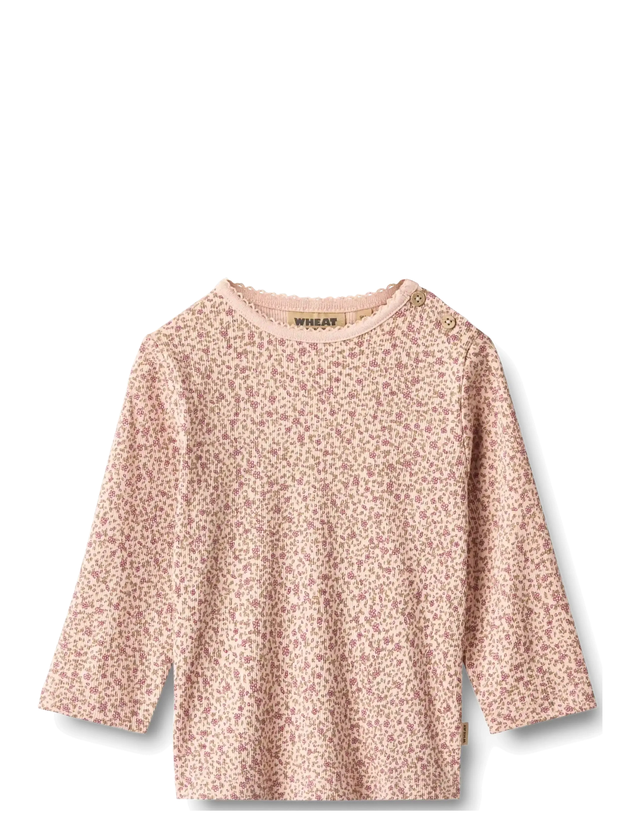 Wheat T-shirt L/S Marit - Neuheiten - DIME ROSE SMALL FLOWERS / pink/rose