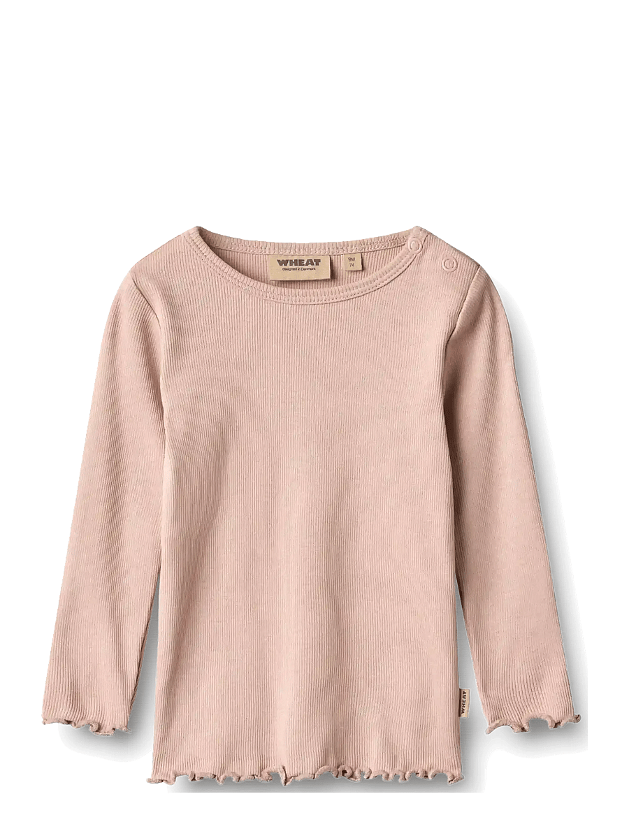 Wheat - 2 Rib T-shirt L/S Ida - langärmelig - eggplant - 3