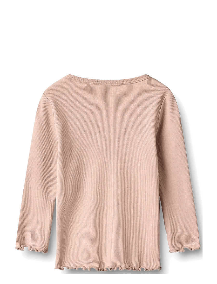 Wheat - 2 Rib T-shirt L/S Ida - langärmelig - eggplant - 4