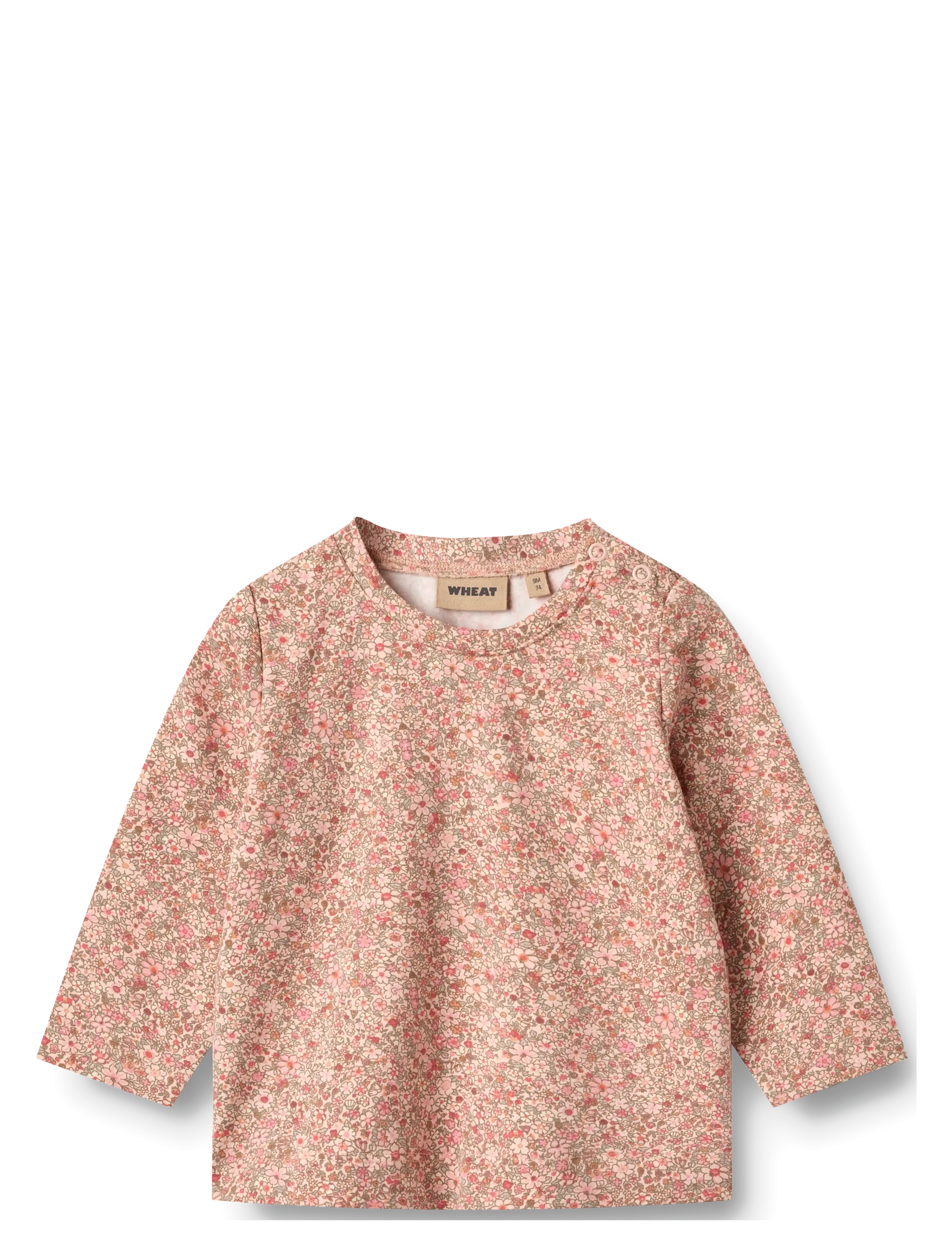 Wheat T-shirt L/S Manna - Oberteile - ROSE DUST FLOWER MEADOW / pink/rose
