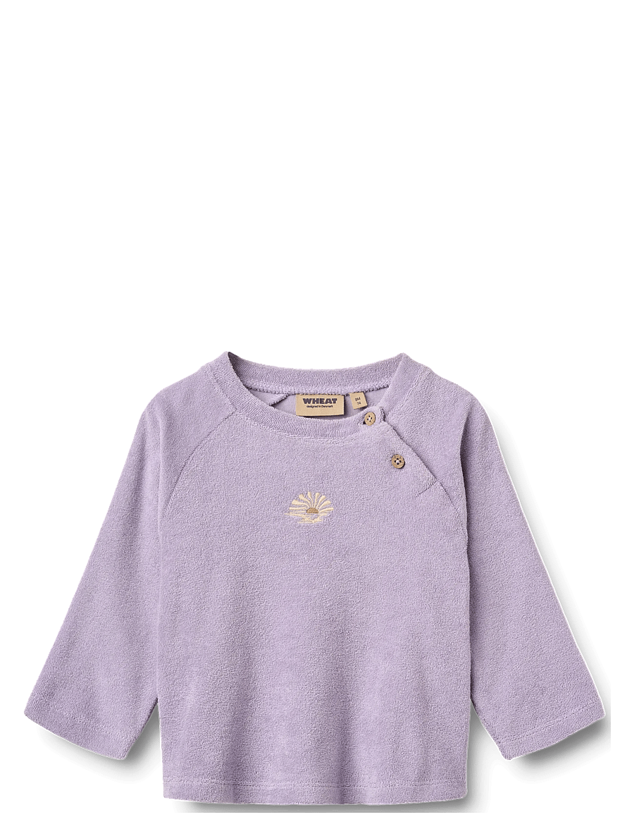 Wheat - T-shirt L/S embroidery Darrin - langærmede t-shirts - warm cosmic lilac - 0