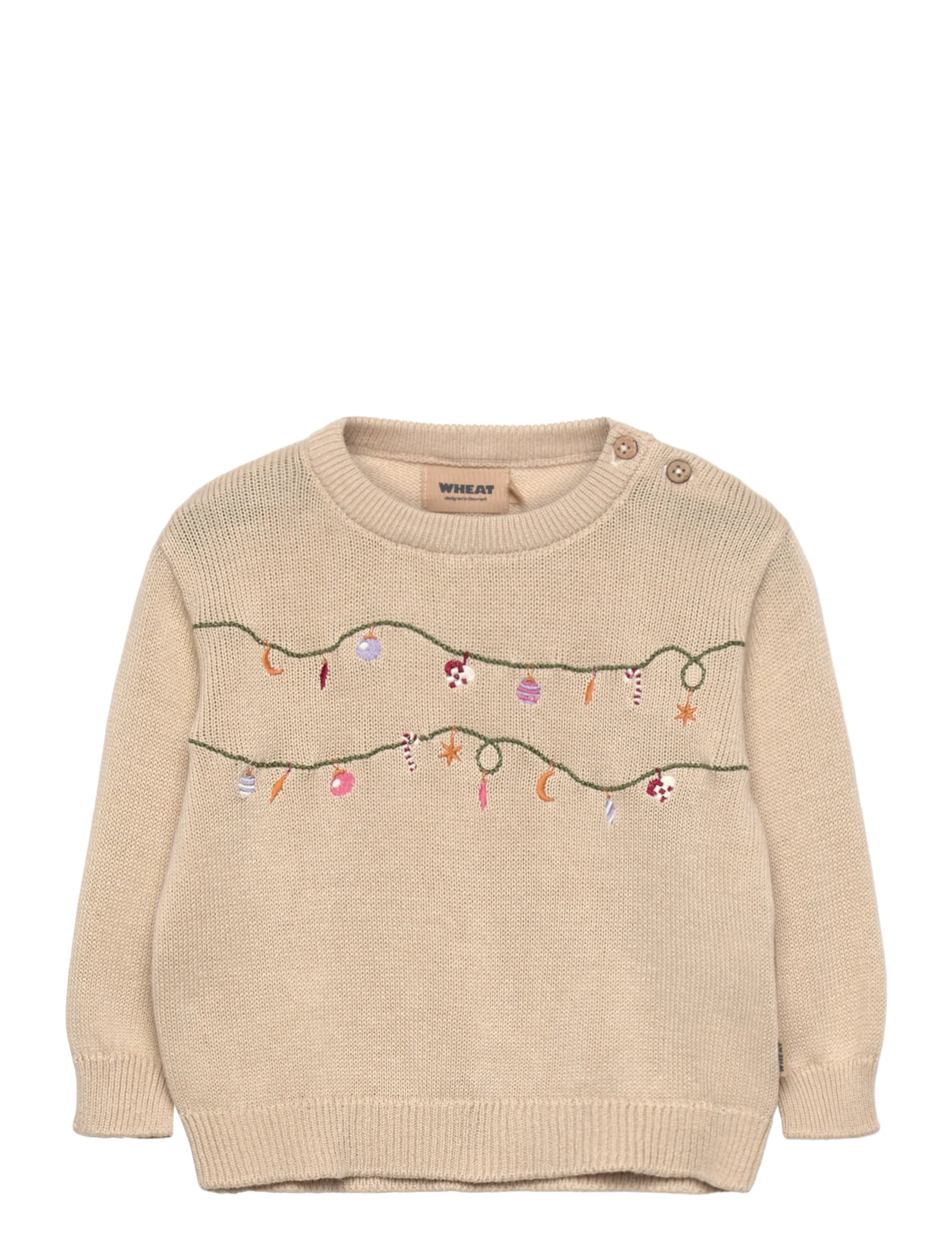 Wheat Knit Pullover Embr. Lisa, 80, Knitwear, Beige - Pullovers, Kinder