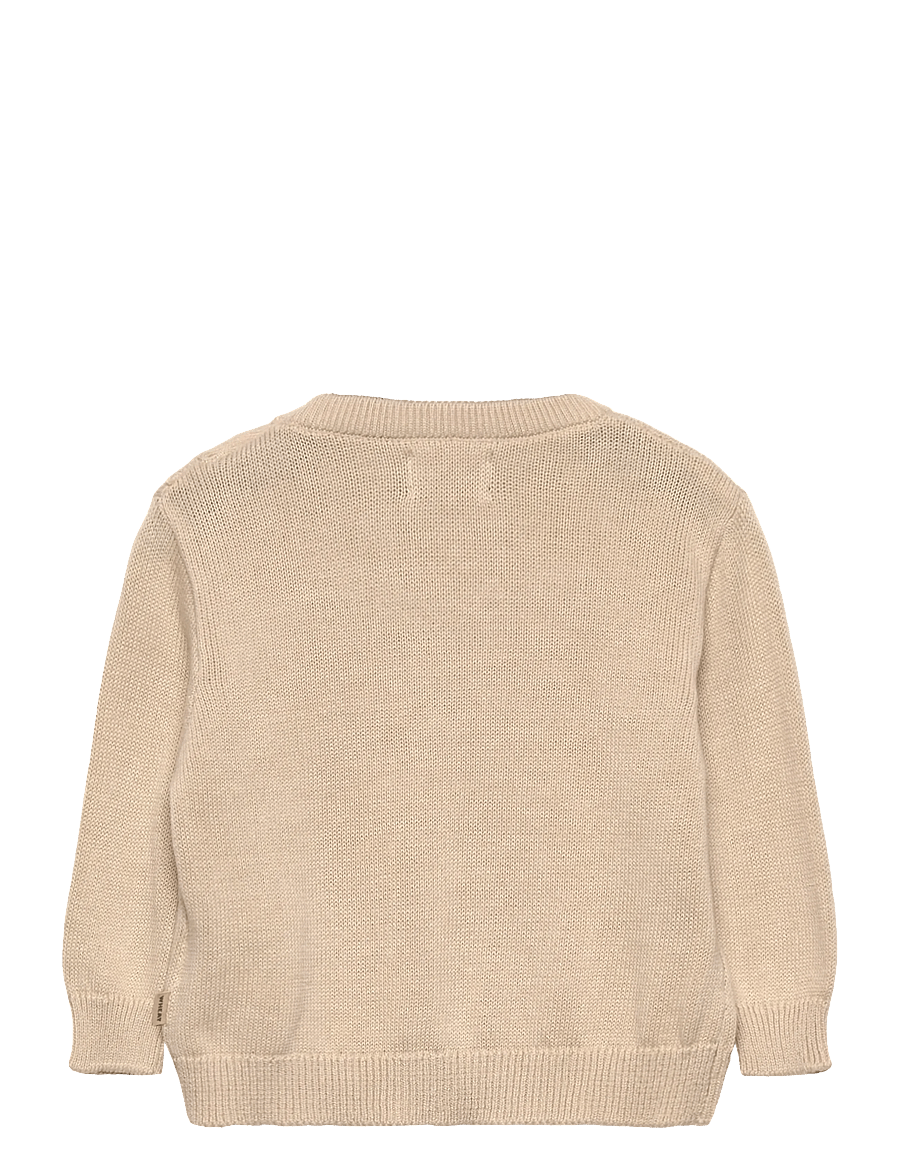 Wheat - Knit Pullover Embr. Lisa - trøjer - offwhite - 1