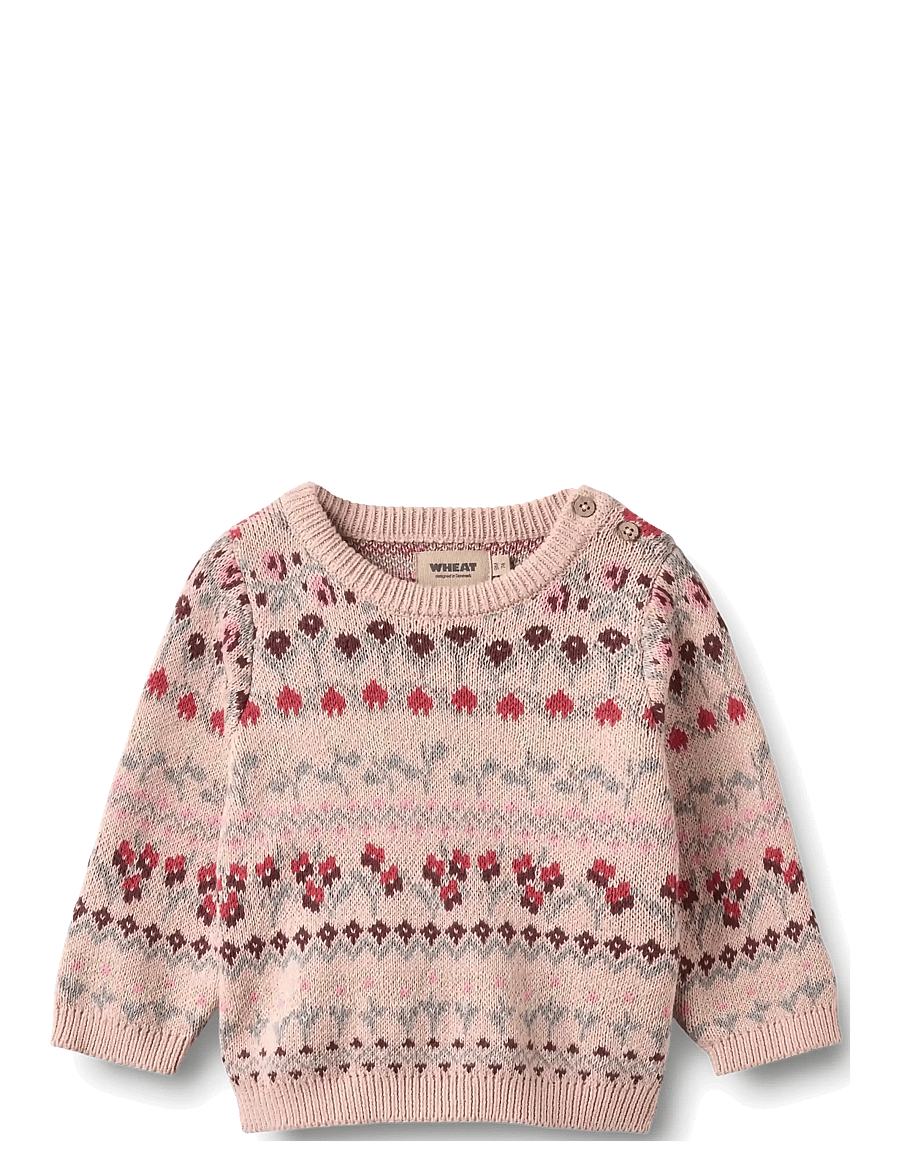 Wheat - Jacquard Pullover Mikmak - pullover - dim rose - 1