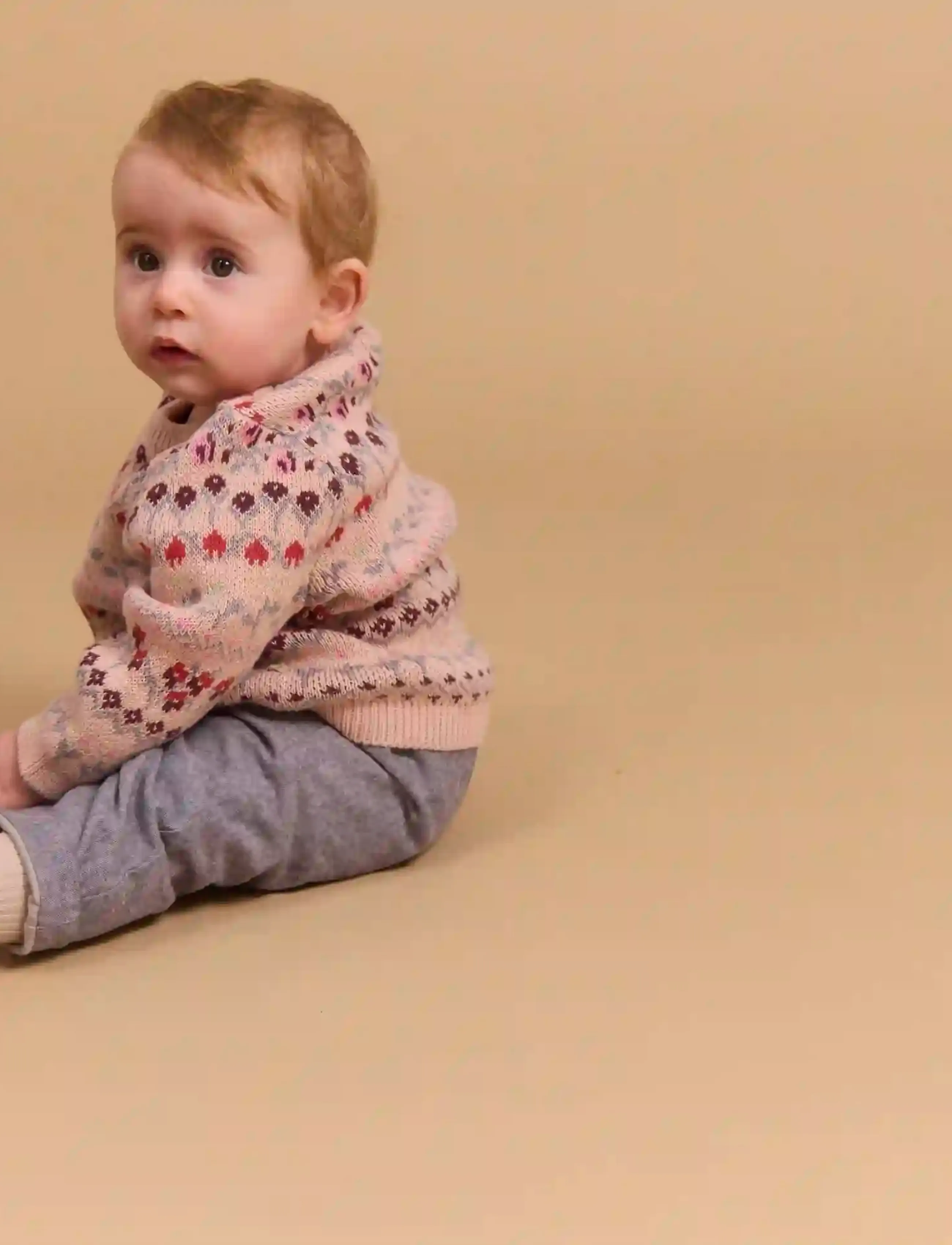 Wheat Jacquard Pullover Mikmak, 80, Knitwear, Rosa - Pullovers, Kinder