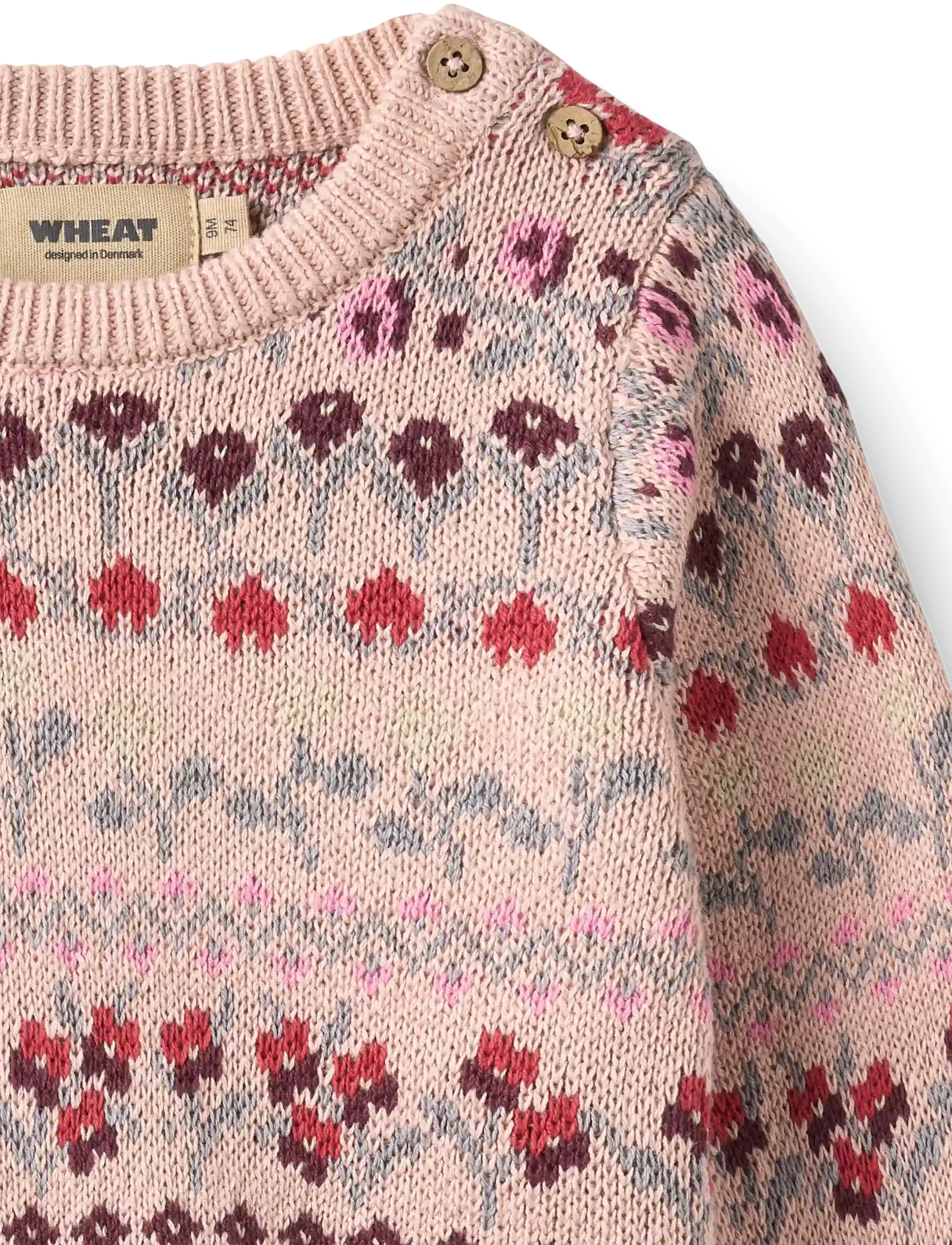 Wheat - Jacquard Pullover Mikmak - pullover - dim rose - 4