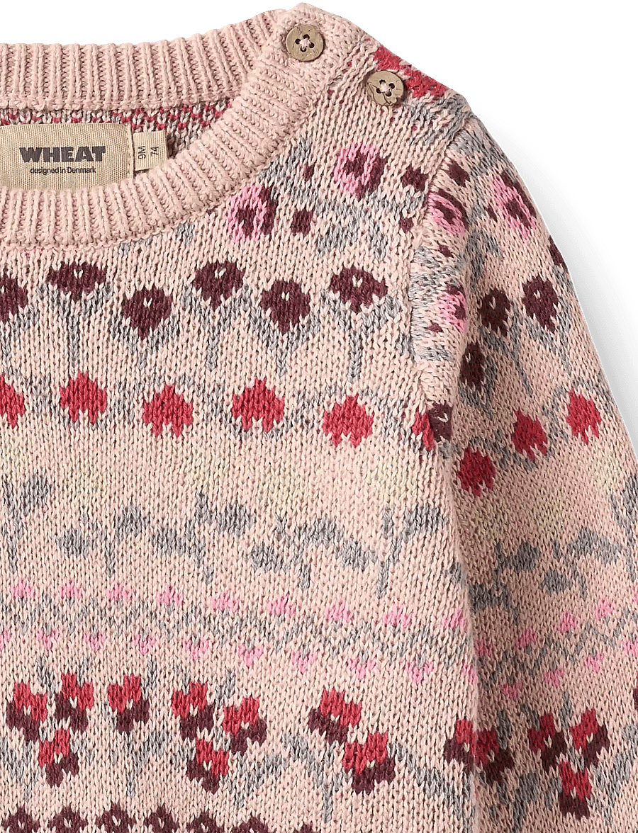 Wheat - Jacquard Pullover Mikmak - pullover - dim rose - 4
