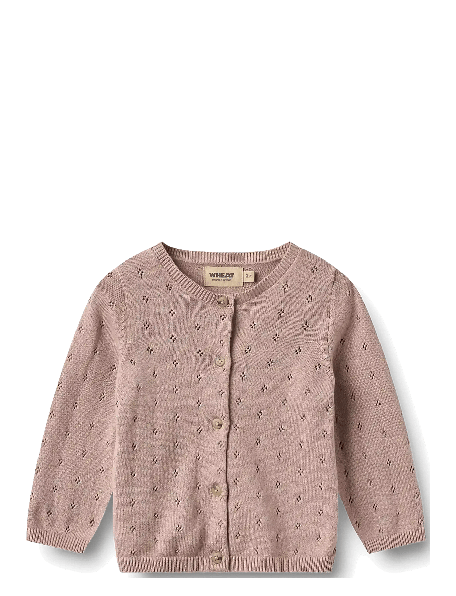 Wheat - Knit Cardigan Maia - koftor - dry rose - 0
