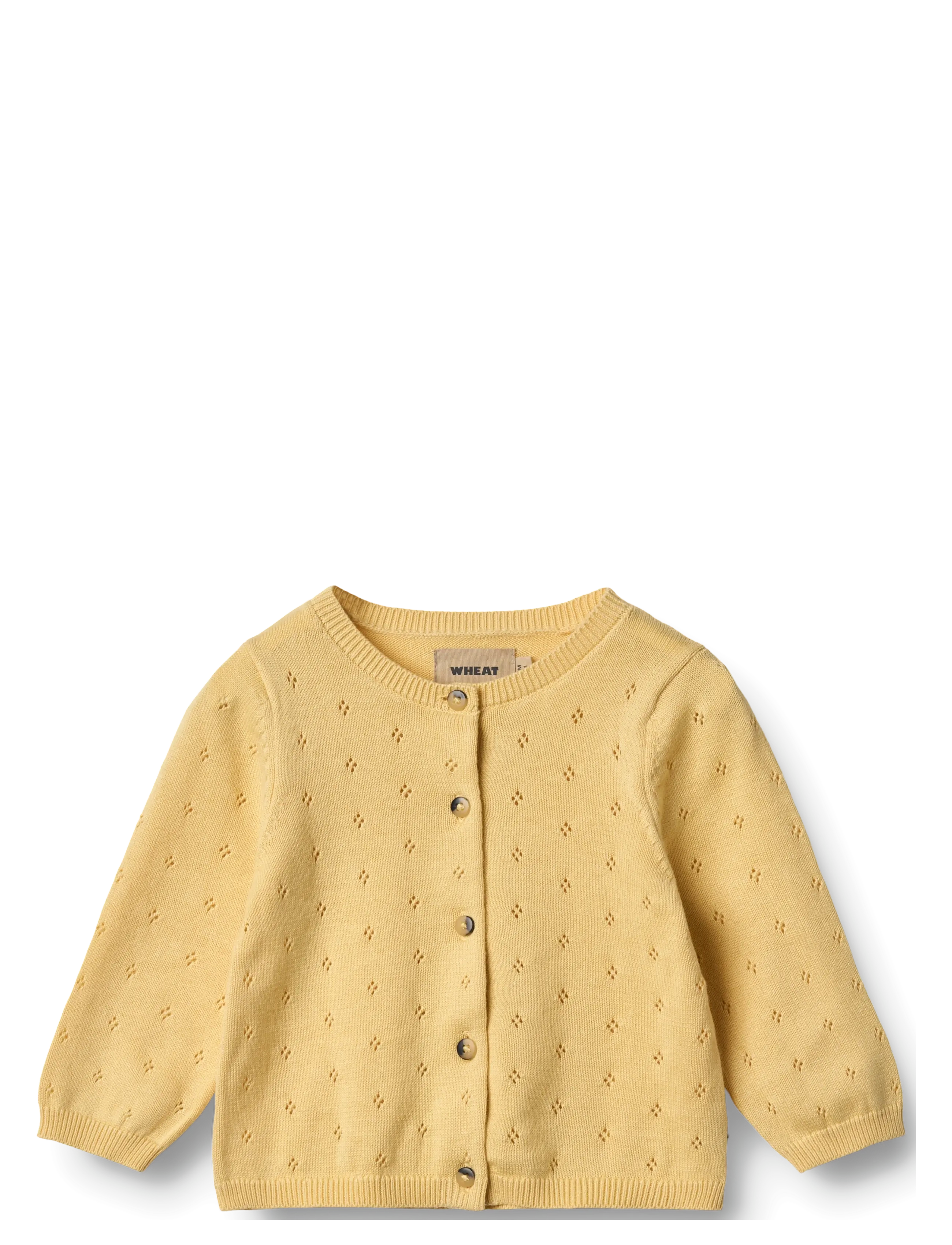 Wheat Knit Cardigan Maia, 68, Yellow, Strik > Cardigans, Børn