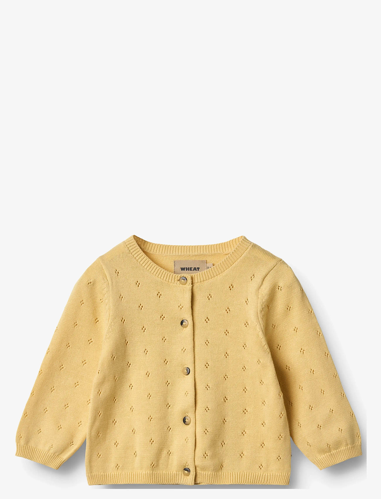 Wheat - Knit Cardigan Maia - cardigans - golden yellow - 0