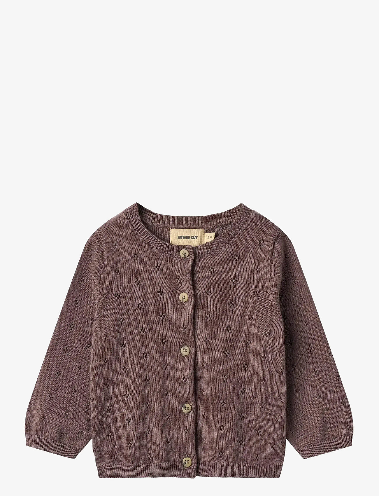 Wheat - Knit Cardigan Maia - koftor - plum - 0