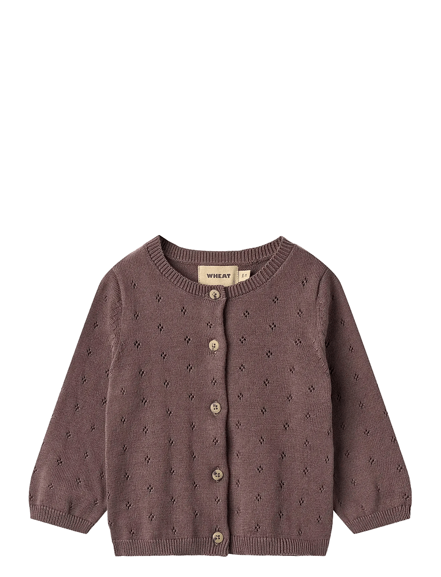 Wheat - Knit Cardigan Maia - cardigans - plum - 0
