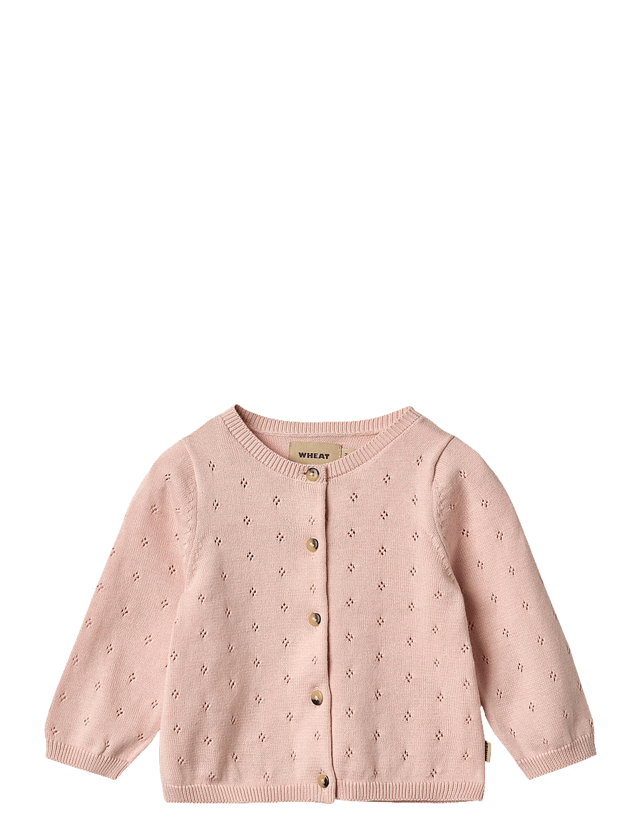 Wheat - Knit Cardigan Maia - gilets - powder - 0