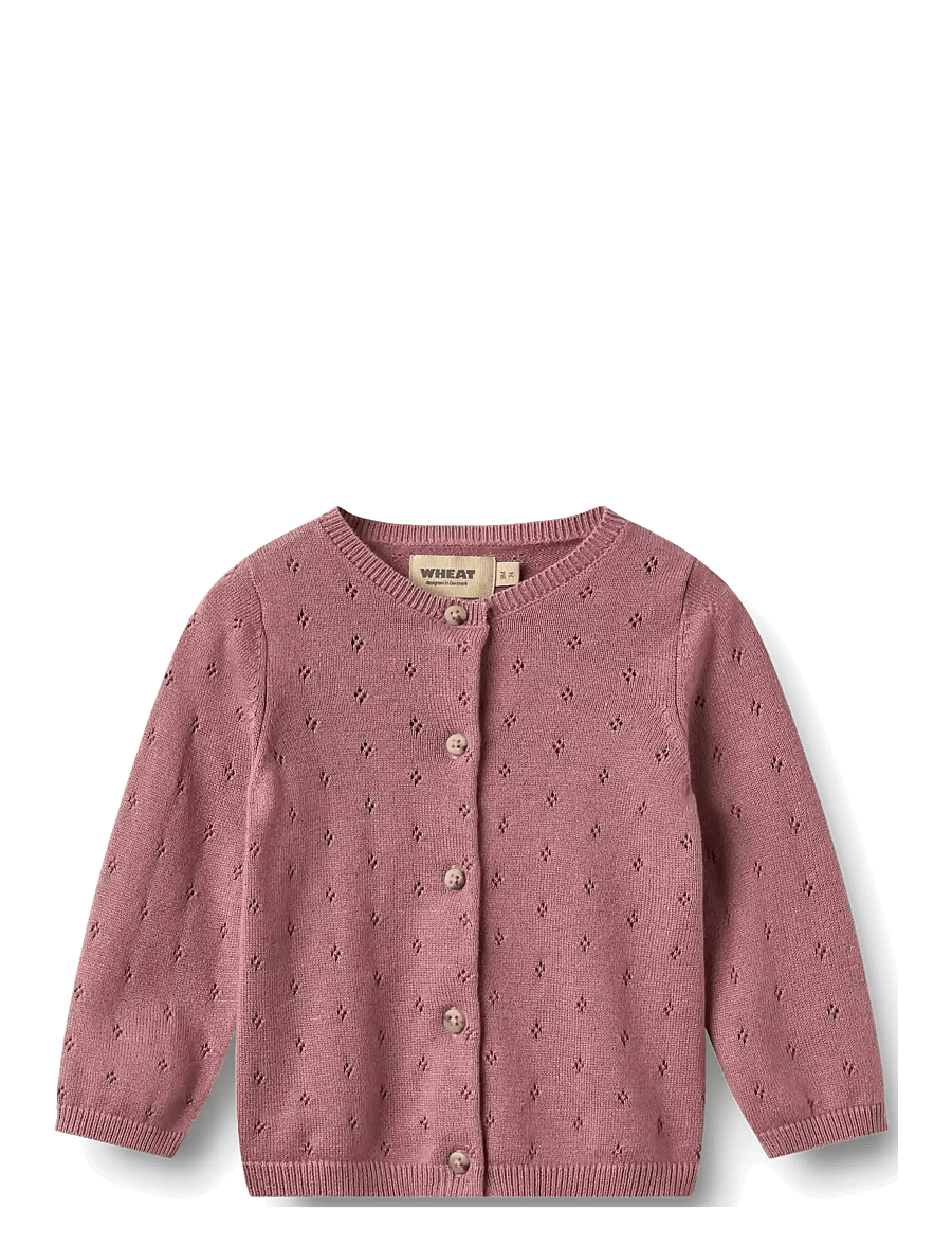 Wheat - Knit Cardigan Maia - koftor - warm lilac - 0