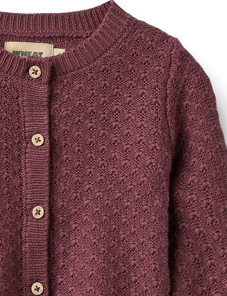 Wheat - Knit Cardigan Magnella - cardigans - eggplant - 2
