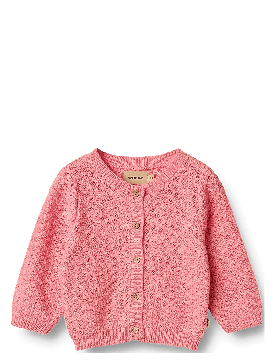 Wheat - Knit Cardigan Magnella - koftor - flamingo pink - 0