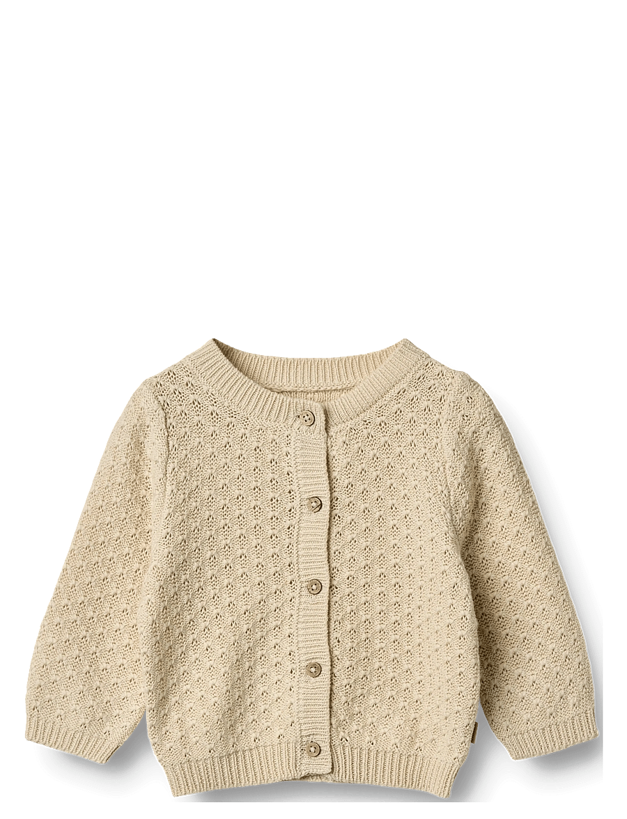 Wheat - Knit Cardigan Magnella - koftor - sandshell - 0