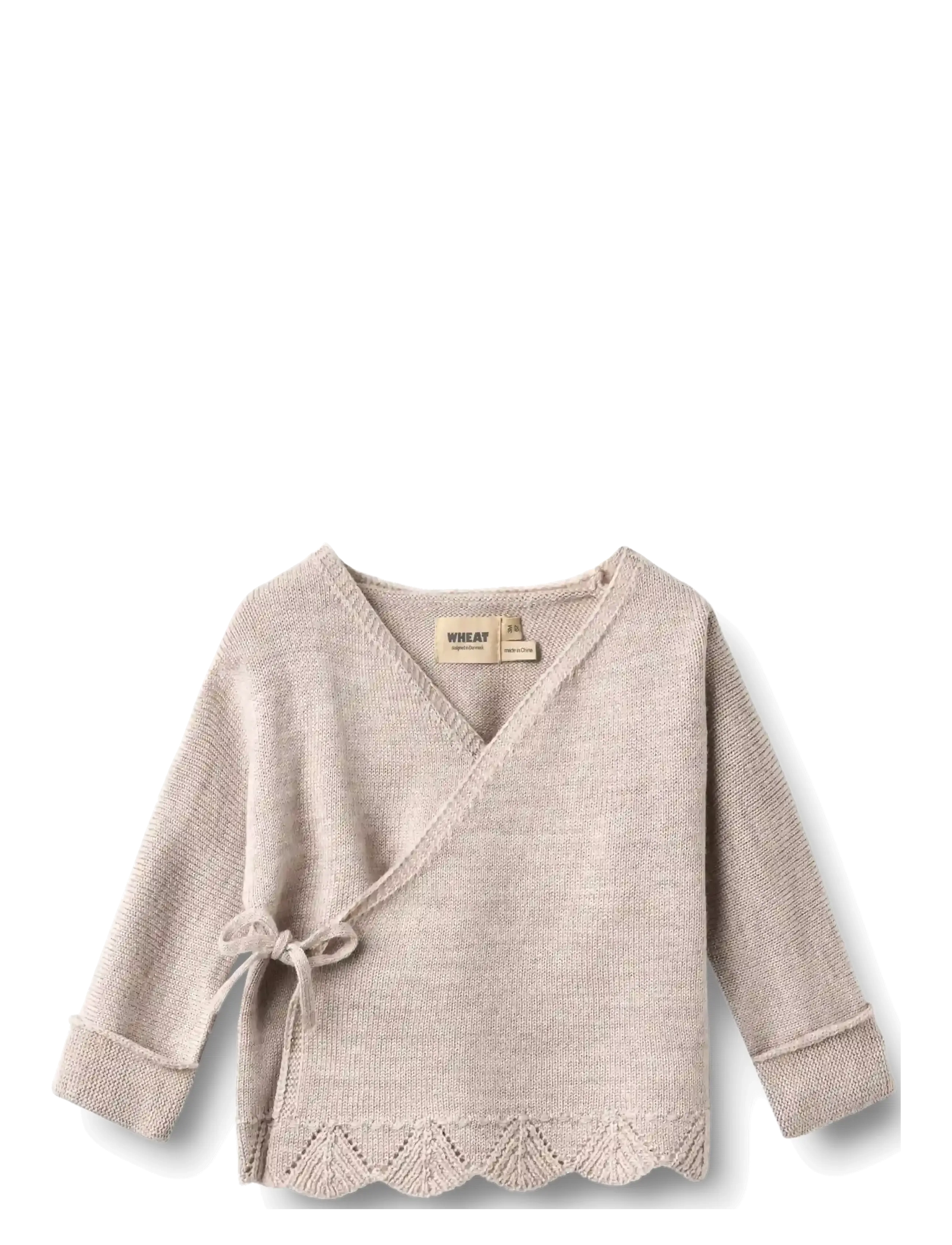 Wheat Knit Wraparound L/S Cleo Lace - Topid - PALE LILAC / purple