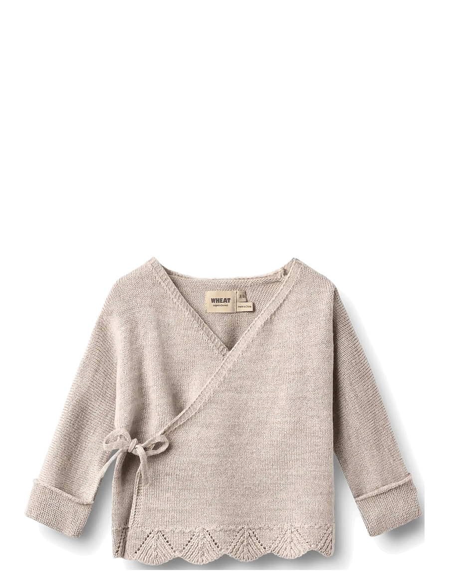 Wheat - Knit Wraparound L/S Cleo Lace - pale lilac - 1