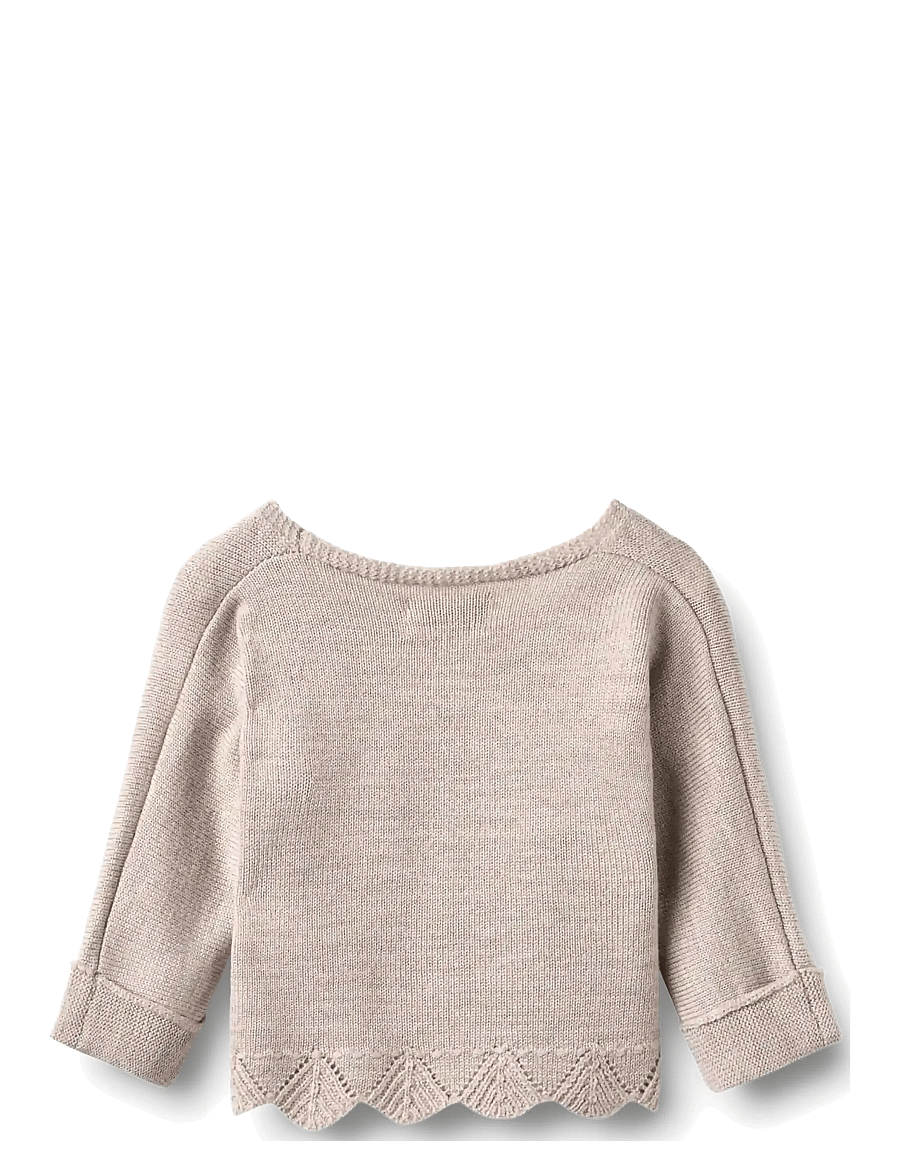 Wheat - Knit Wraparound L/S Cleo Lace - pale lilac - 2