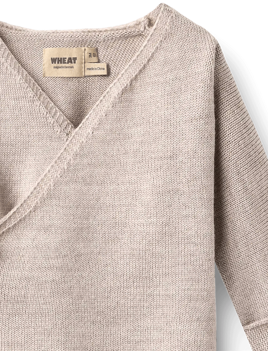 Wheat - Knit Wraparound L/S Cleo Lace - pale lilac - 4